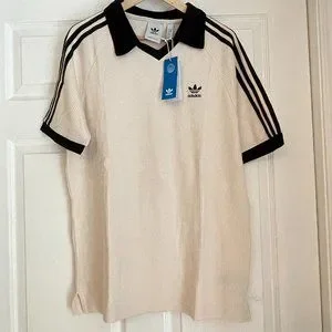 トップス ADIDAS CLASSICS WAFFLE POLO-WONDER WHITE Adidas Adicolour Classics Waffle Q2 Polo T-Shirt Wonder